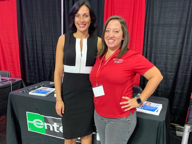 Aimee at a career fair at Rutgers