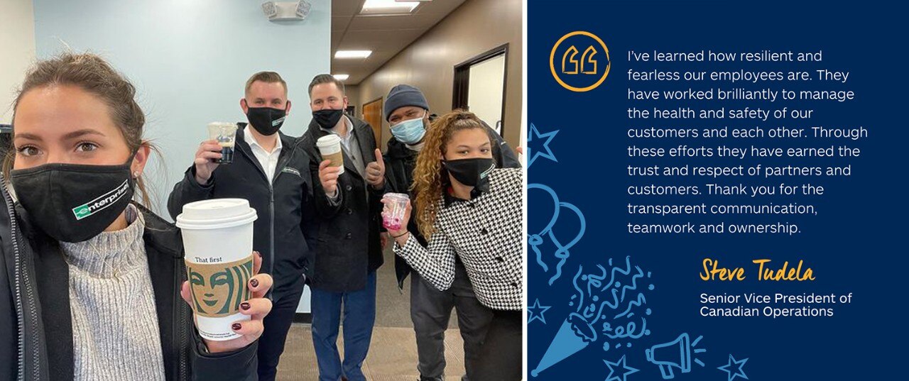 Enterprise Employees enjoying Starbucks for employee appreciation day