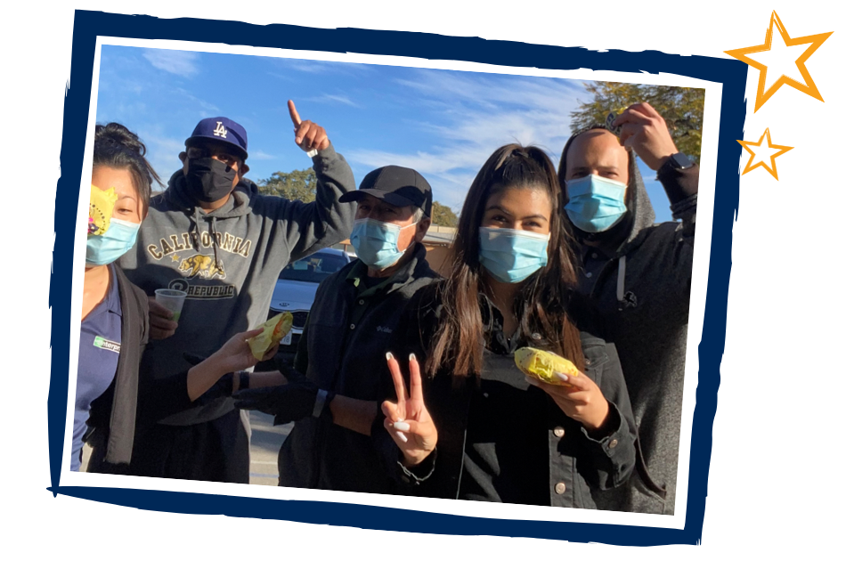 Masked Enterprise employees enjoying an appreciation lunch