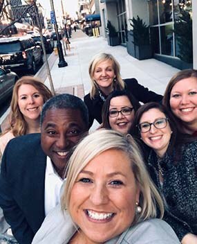 Employee group selfie