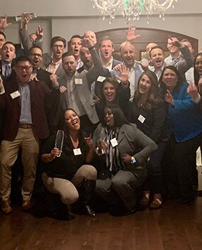 Group of employees celebrating