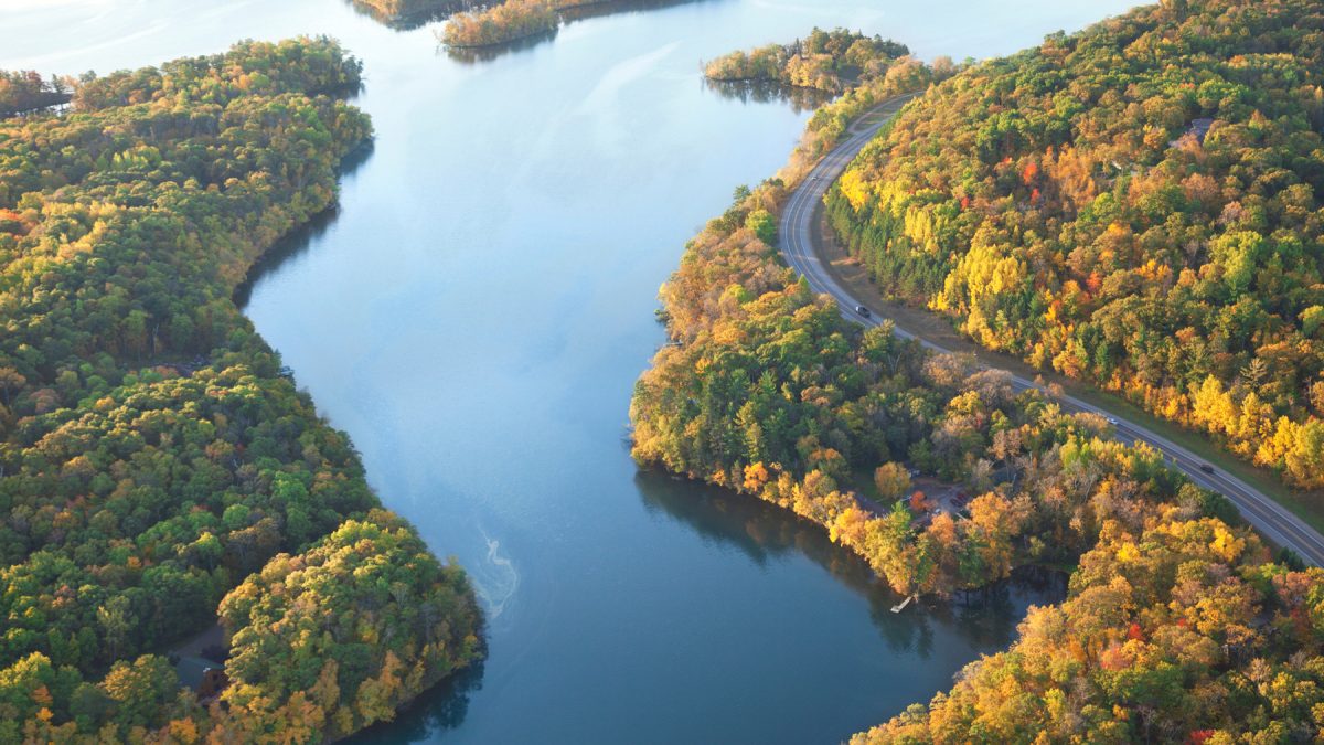 Mississippi River surrounded by trees