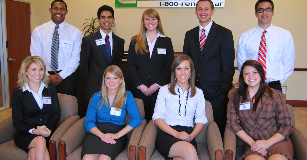 Intern group picture at Enterprise