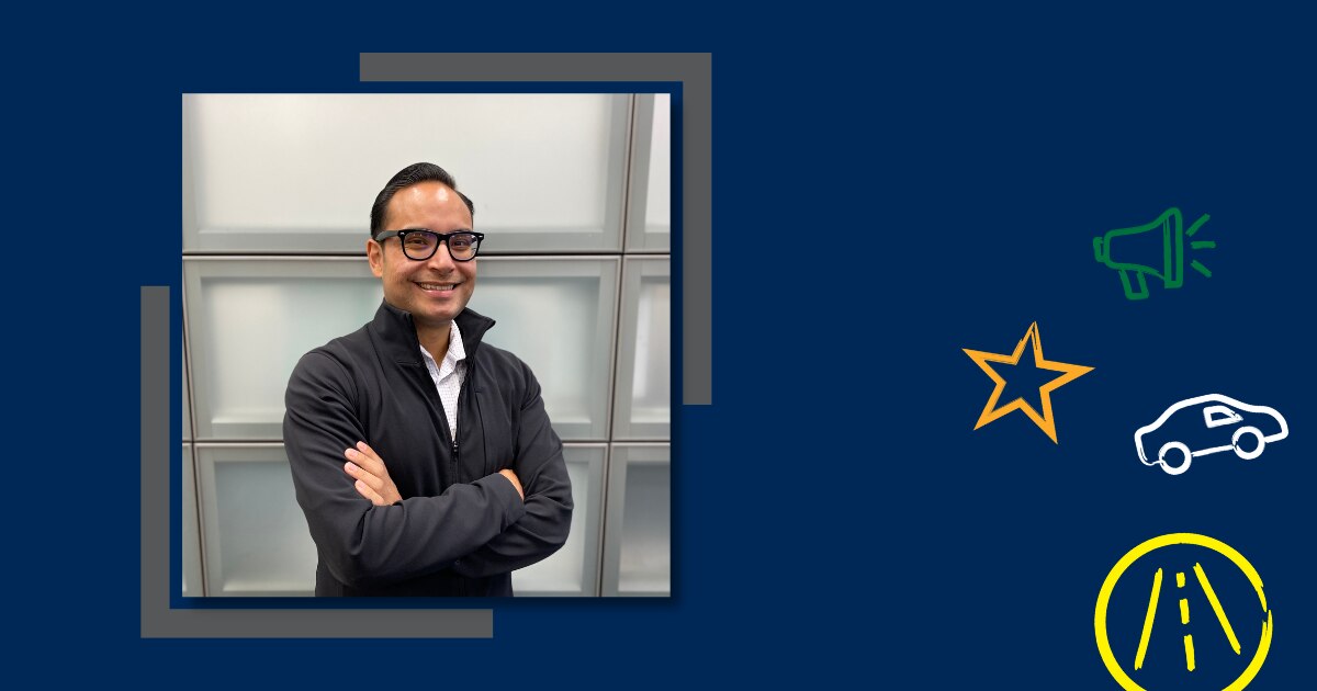Jeremy Hurtado Photo on blue background with icons