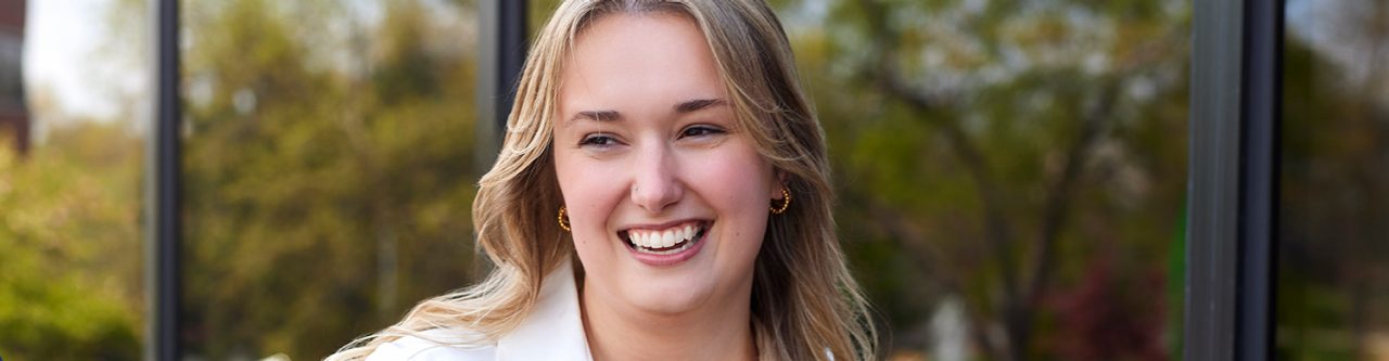 Enterprise Mobility team member outside the global head office in St Louis, MO. 