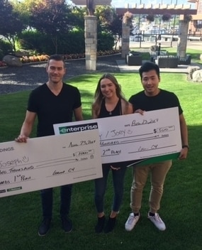 Employees holding vanity checks