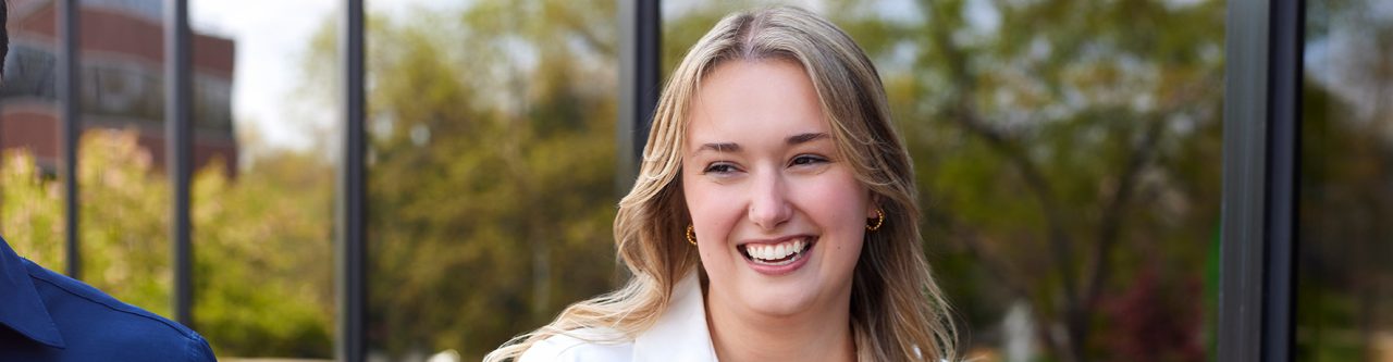 Enterprise Mobility team member outside the global head office in St Louis, MO. 